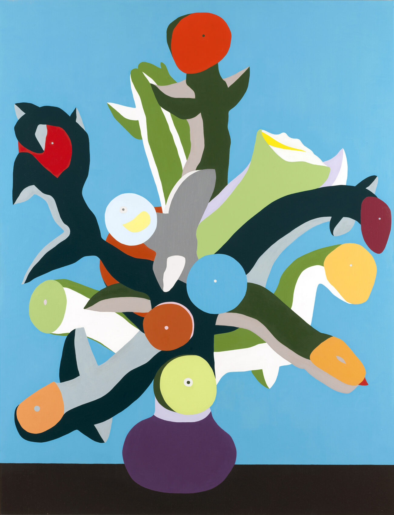 Wouter van Diessen - Vijftien zonnebloemen in een vaas XVIII olieverf op linnen, 150 x 114, cm, 2015