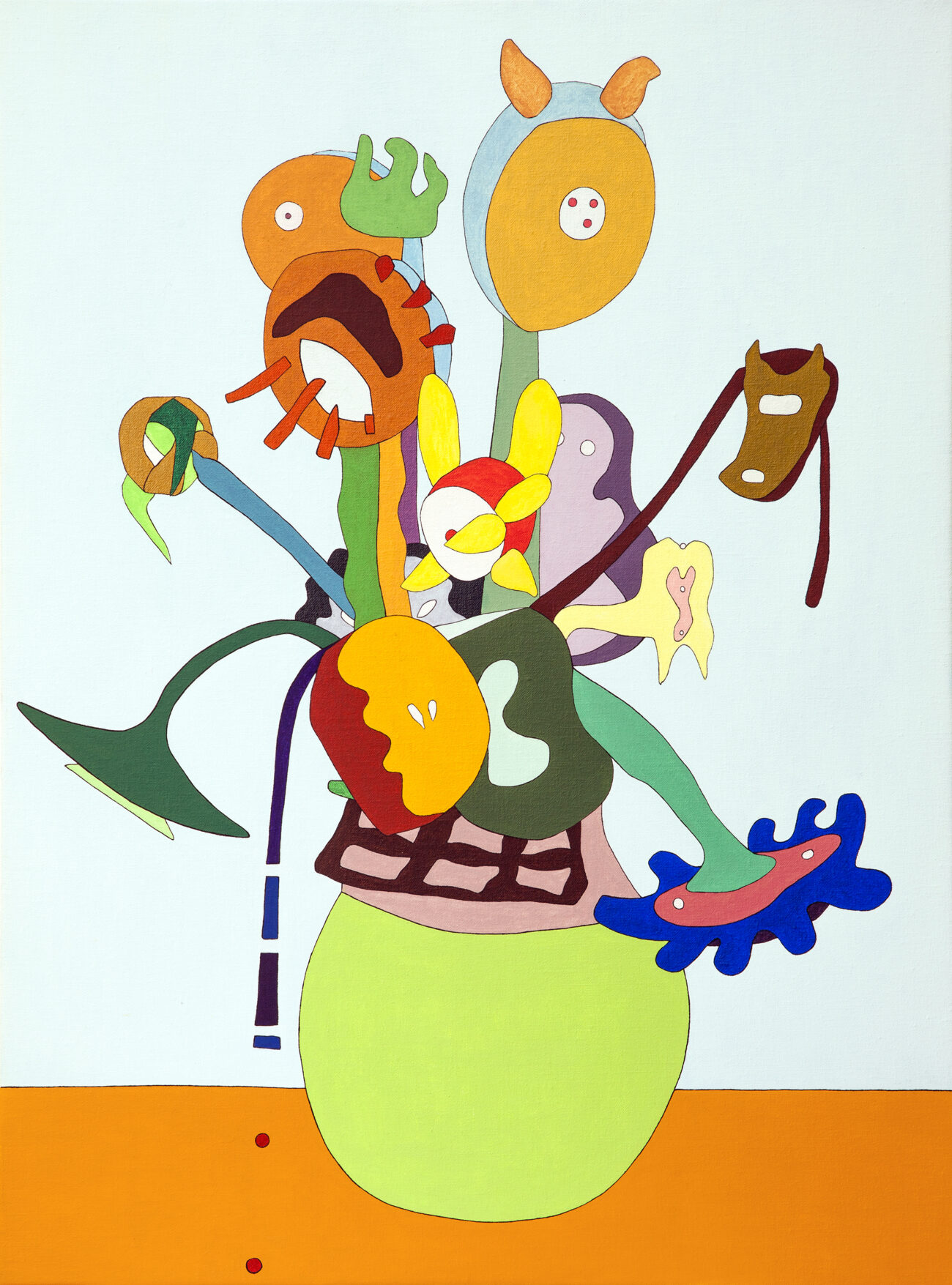 Wouter van Riessen - Vijftien zonnebloemen in een vaas XXVII olieverf op linnen, 68 x 51 cm, 2022