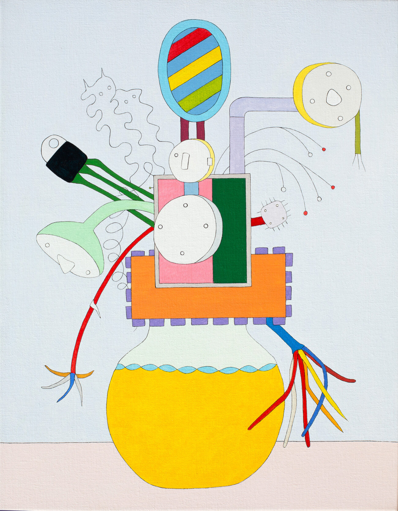 Wouter van Riessen - Vijftien zonnebloemen in een vaas XXXIII acrylverf op linnen, 50 x 39 cm, 2024